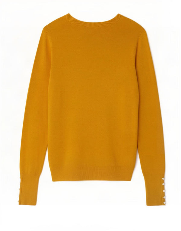 Zara Γυναικείο πουλόβερ με λαιμόκαυμα UK 12 Medium Yellow