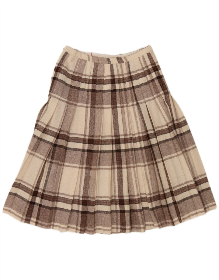 Vintage Γυναικεία Kilted Wrap Φούστα W28 Μεσαίο καφέ Check
