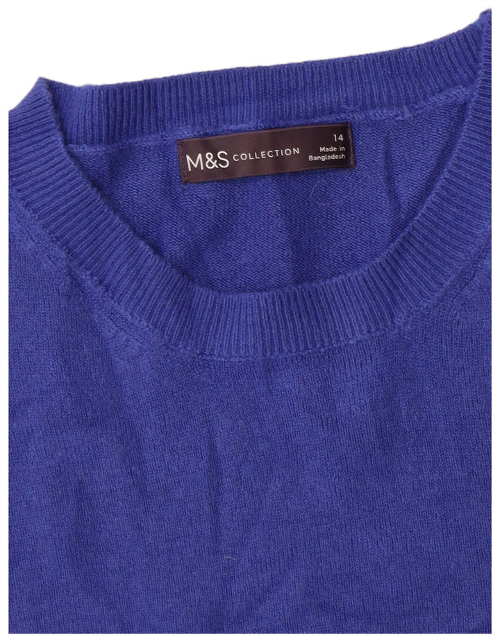 Marks & Spencer Γυναικείο πουλόβερ με λαιμόκοψη UK 14 Medium Blue