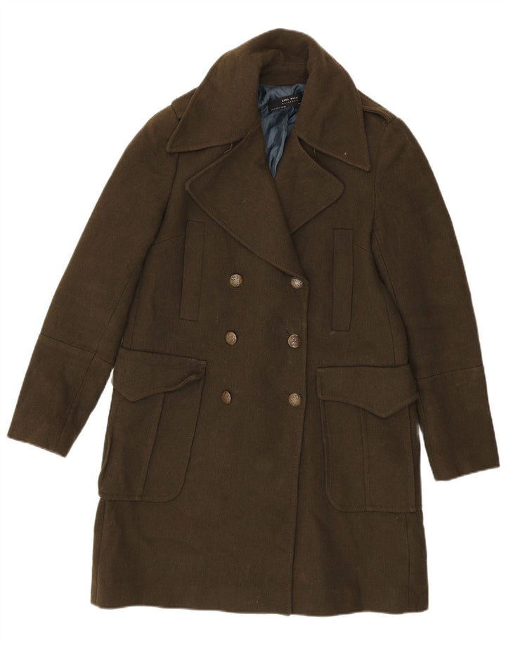 Zara Γυναικείο Παλτό UK 10 Small Khaki