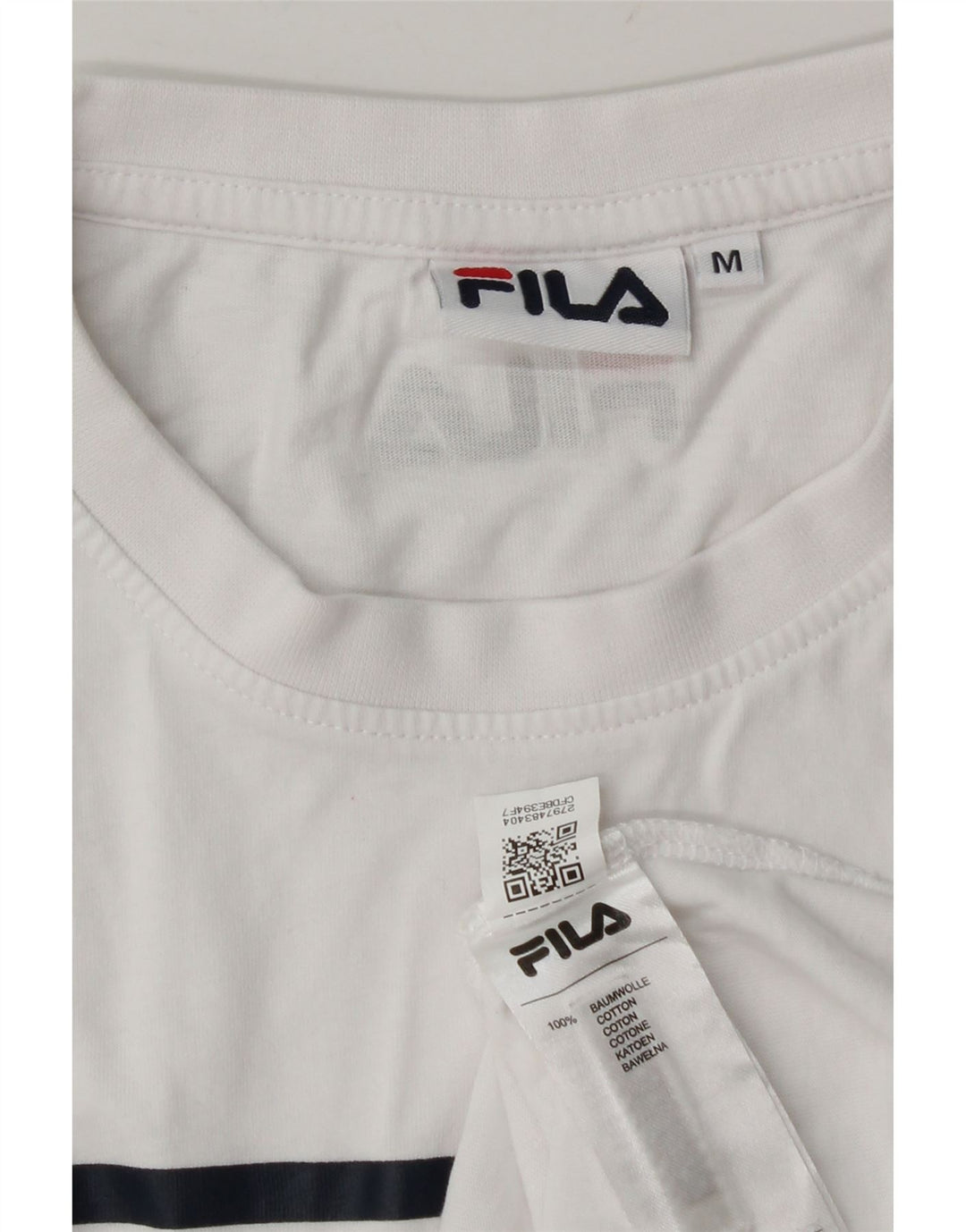 Ανδρικό γραφικό T-Shirt Fila Top Μεσαίο λευκό βαμβακερό