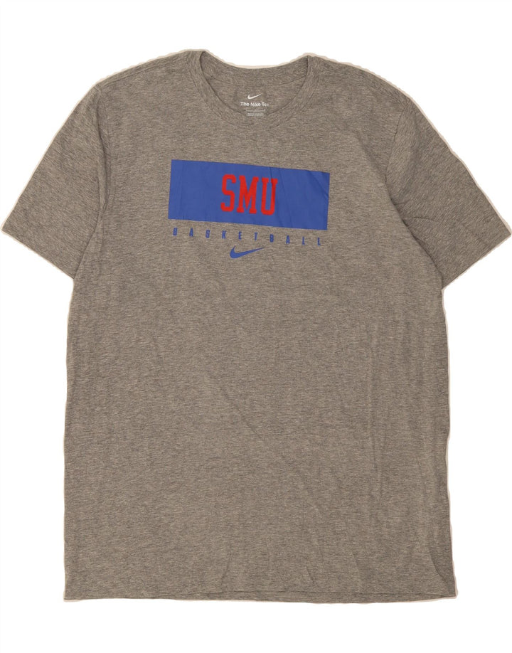NIKE Mens SMU Mustangs Graphic T-Shirt Top Large Grey Cotton Vintage Nike and Second-Hand Nike from Messina Hembry 