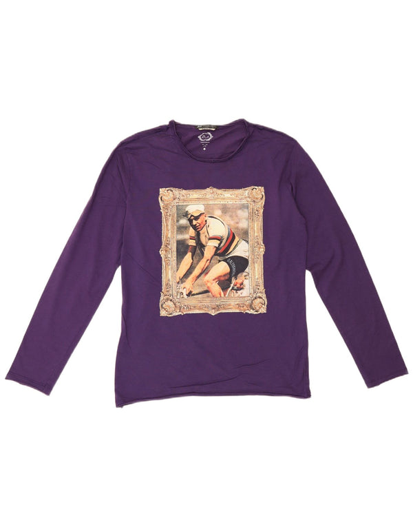 Daniele Alessandrini Ανδρικό γραφικό τοπ μακρυμάνικο IT 50 Medium Purple