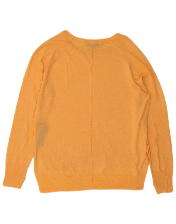 Zara γυναικείο πουλόβερ με λαιμό σκακιέρα UK 10 Small Orange Viscose