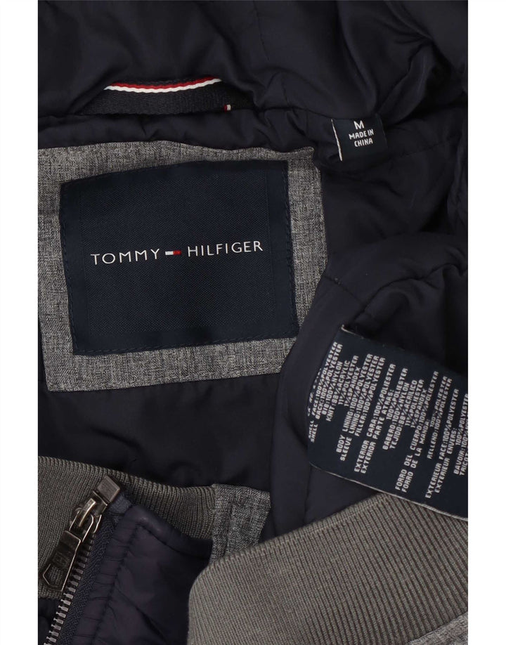 Ανδρικό πουλόβερ με κουκούλα με φερμουάρ Tommy Hilfiger Μεσαίο γκρι πολυεστέρα