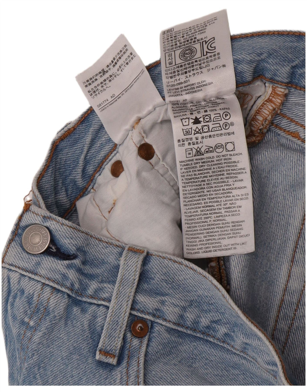 Γυναικείο σορτς Levi's 501 τζιν W28 μεσαίο μπλε βαμβακερό