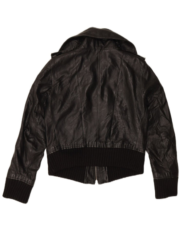 ZEN Womens Leather Jacket IT 46 Large Black Leather