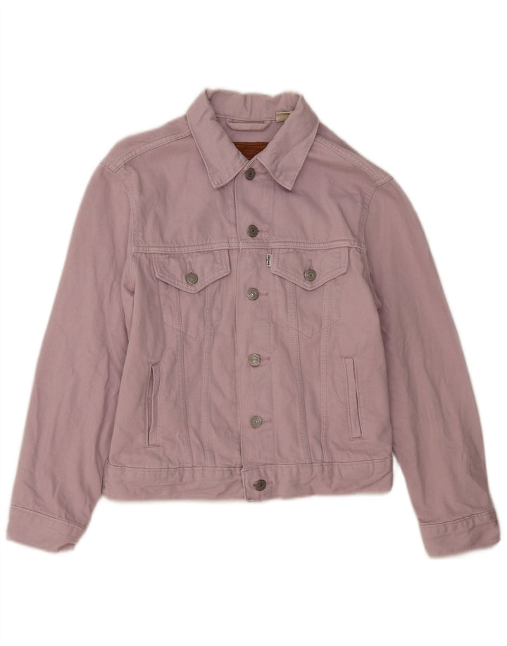LEVI'S Γυναικείο Τζιν Μπουφάν UK 6 XS Μωβ βαμβακερό