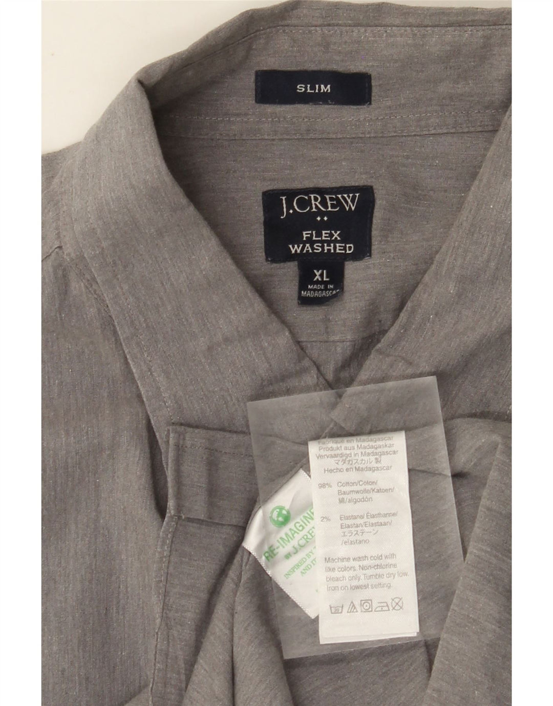 J. CREW Ανδρικό Slim πουκάμισο XL Γκρι βαμβακερό