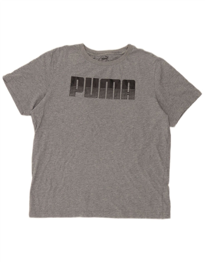 Ανδρικό γραφικό μπλουζάκι Puma Τοπ μεσαίου γκρι βαμβακερό