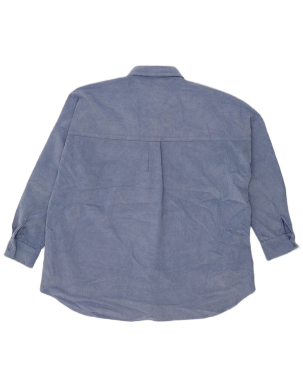 Zara Γυναικείο κοτλέ πουκάμισο UK 10 Small Blue Polyester
