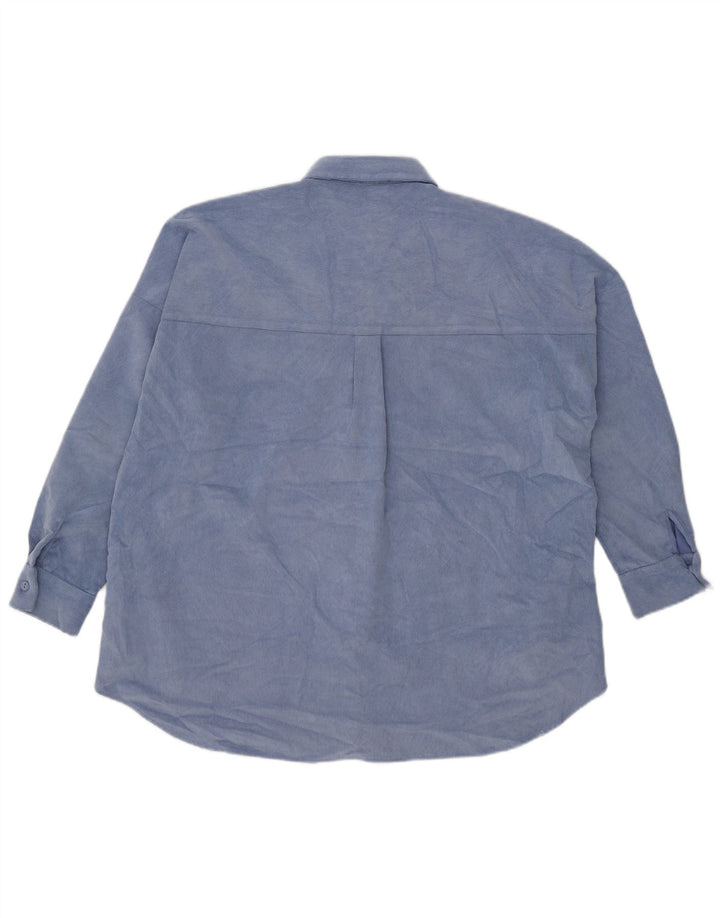 Zara Γυναικείο κοτλέ πουκάμισο UK 10 Small Blue Polyester