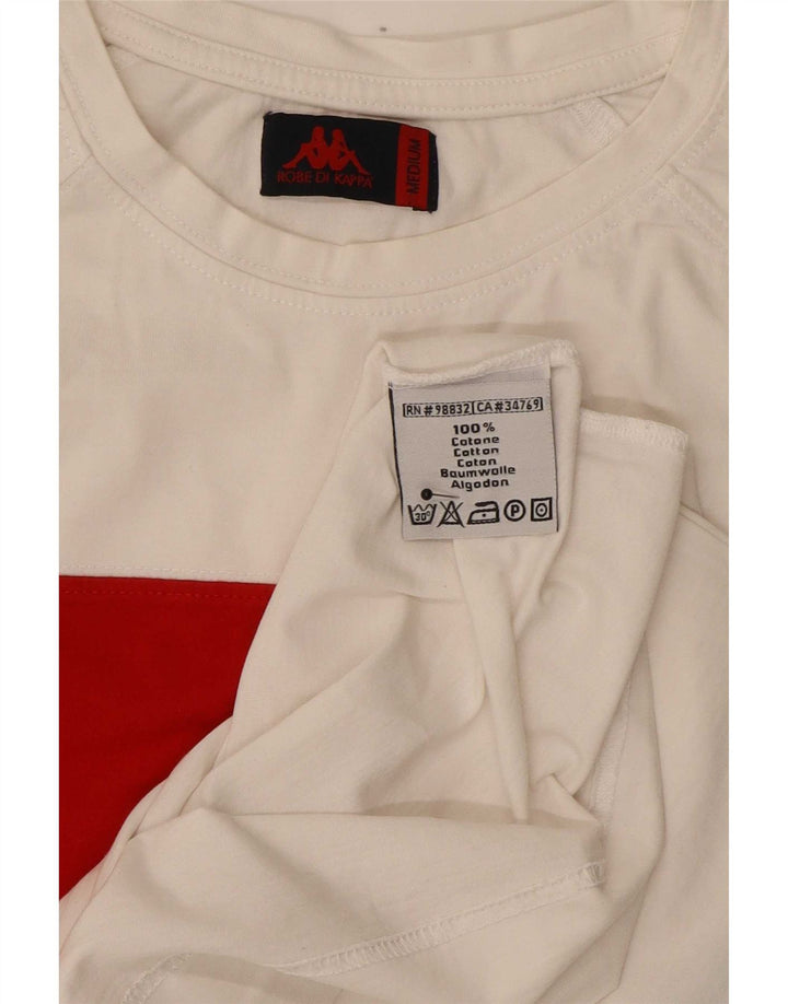 Ανδρικό T-Shirt Kappa Τοπ μεσαίο λευκό χρώμα, βαμβακερό