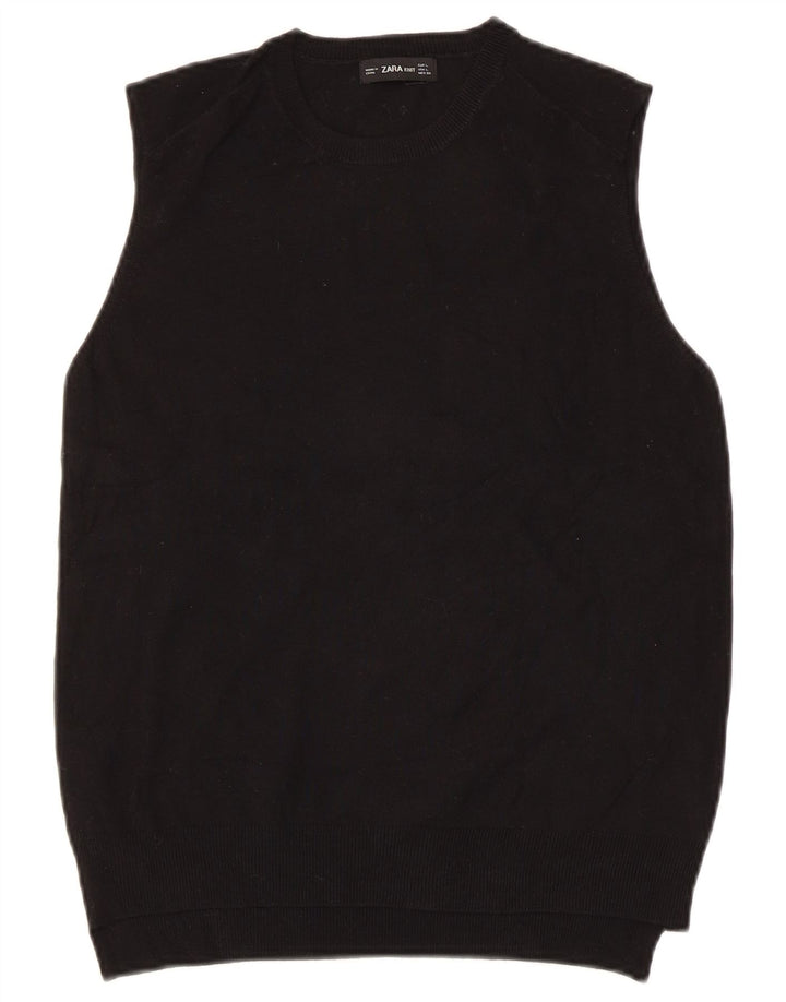 Zara Γυναικείο Γιλέκο Tank Top UK 14 Large Black Viscose
