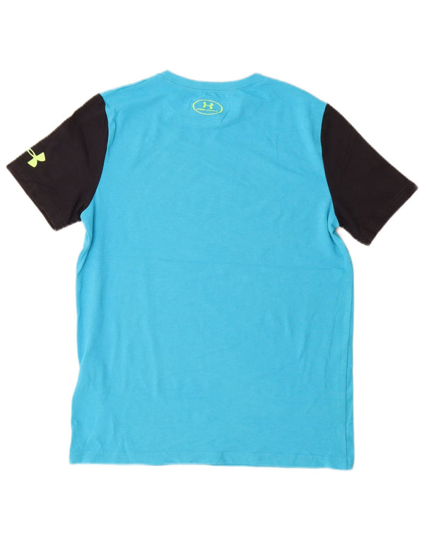 UNDER Armour Boys Heat Gear Graphic T-shirt Top 11-12 Years Large Blue