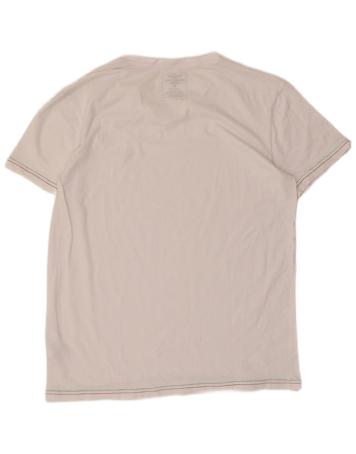 AERONAUTICA MILITARE Γυναικείο T-Shirt Top UK 18 XL Λευκό βαμβακερό