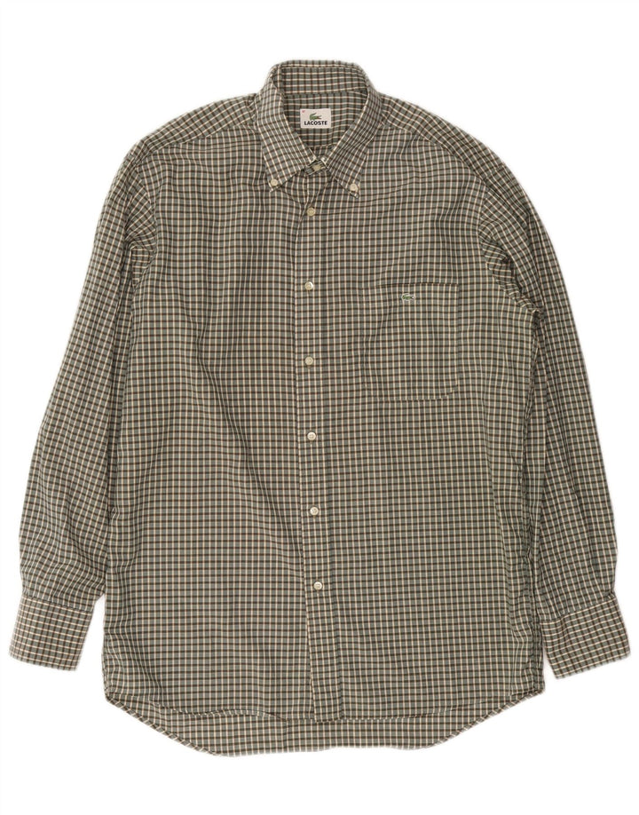 Ανδρικό πουκάμισο LACOSTE 41 Large Green Check Cotton
