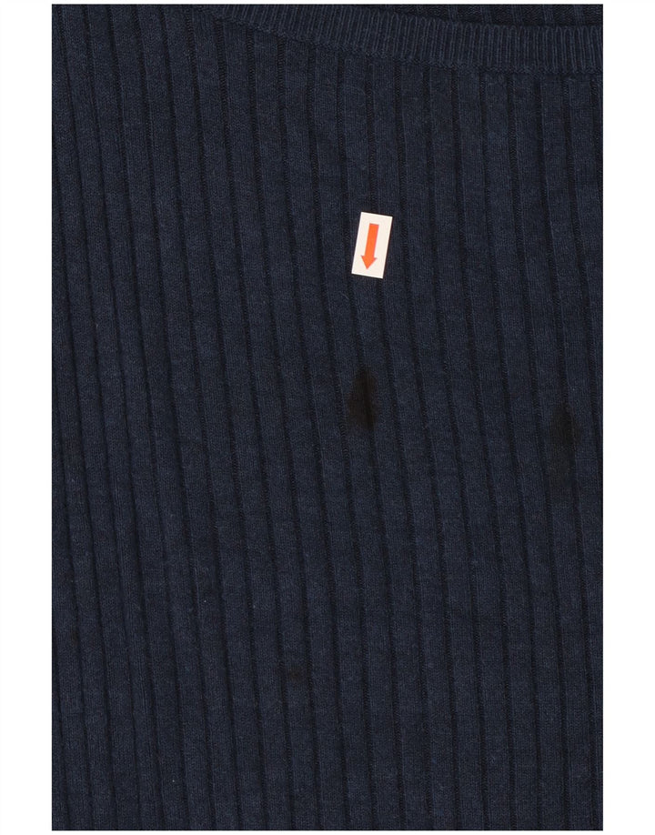 Marks & Spencer Γυναικεία μπλούζα μακρυμάνικη UK 24 4XL Navy Blue Viscose