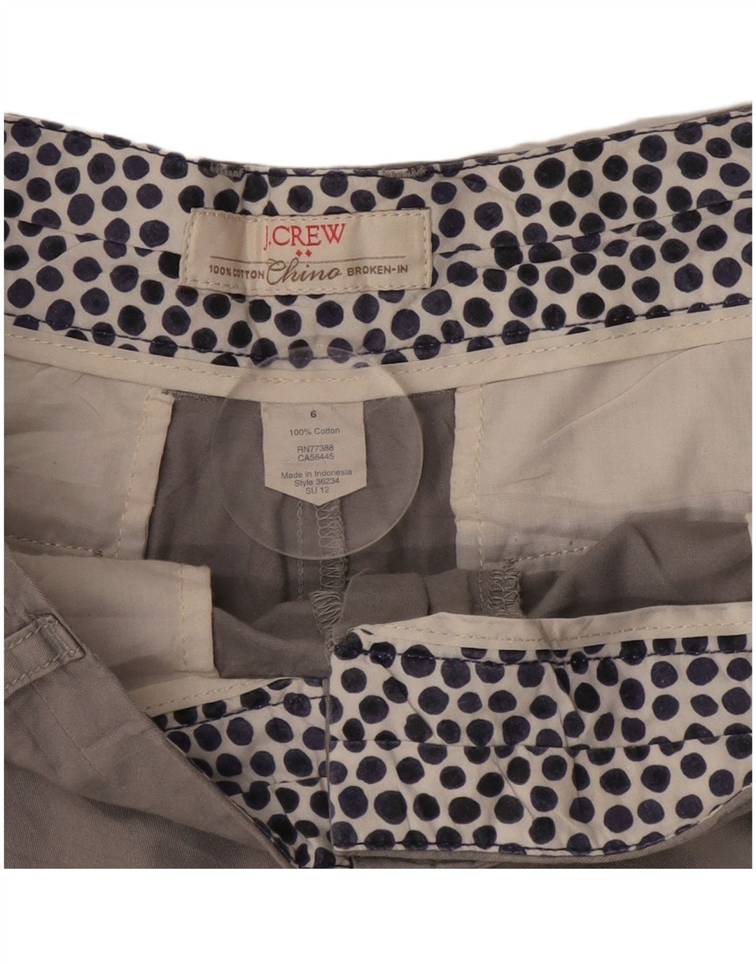 Crew Γυναικείο σορτς Chino US 6 Medium W25 Γκρι βαμβακερό