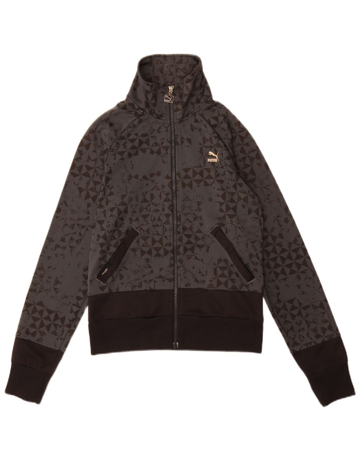 Puma Γυναικεία αθλητική φόρμα Top Jacket UK 10 Small Grey Geometric Polyester