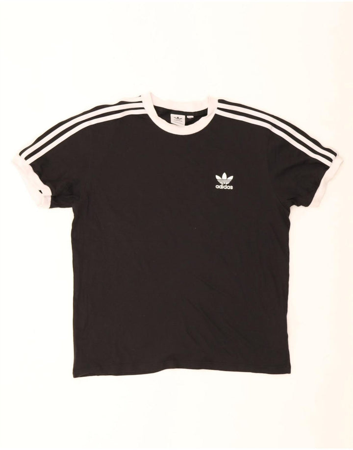 Ανδρικό T-Shirt Adidas Τοπ μεσαίο μαύρο βαμβακερό