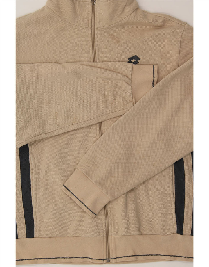 LOTTO Boys Tracksuit Top Jacket 13-14 Years Large  Beige Colourblock Vintage Lotto and Second-Hand Lotto from Messina Hembry 