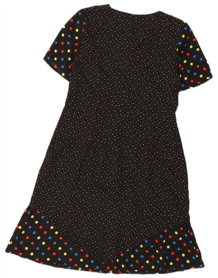 Vintage Γυναικείο Φόρεμα A-Line IT 48 XL Μαύρος Πολυεστέρας με στίγματα