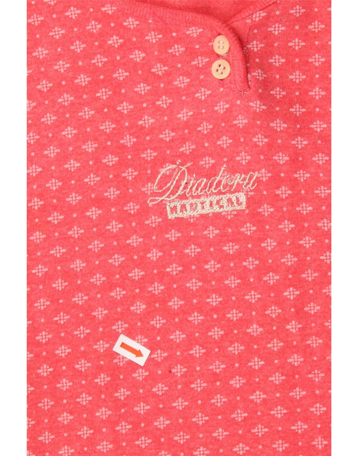 DIADORA Γυναικείο T-Shirt Top UK 14 Μεσαίο Ροζ Γεωμετρικό Βαμβάκι