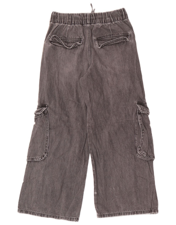 Zara Girls Cargo Wide Leg Jeans 11-12 ετών W26 L25 Γκρι βαμβακερό