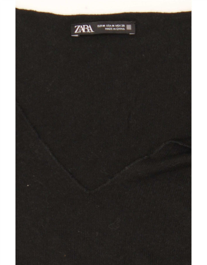 Zara Γυναικείο τοπ Μακρύ μακρυμάνικο UK 14 Medium Black