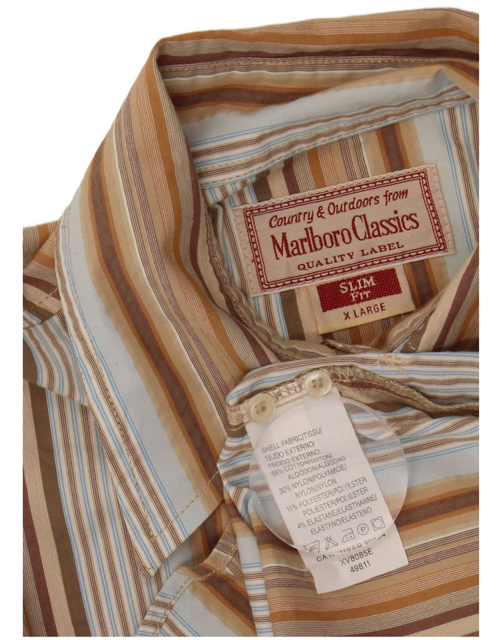 MARLBORO CLASSICS Γυναικείο πουκάμισο Slim Fit UK 18 XL Πολύχρωμο ριγέ