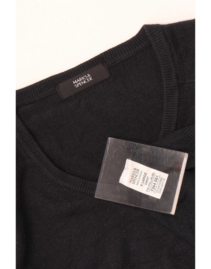 Ανδρικό πουλόβερ Marks & Spencer με V λαιμόκοψη XL Navy Blue Ακρυλικό