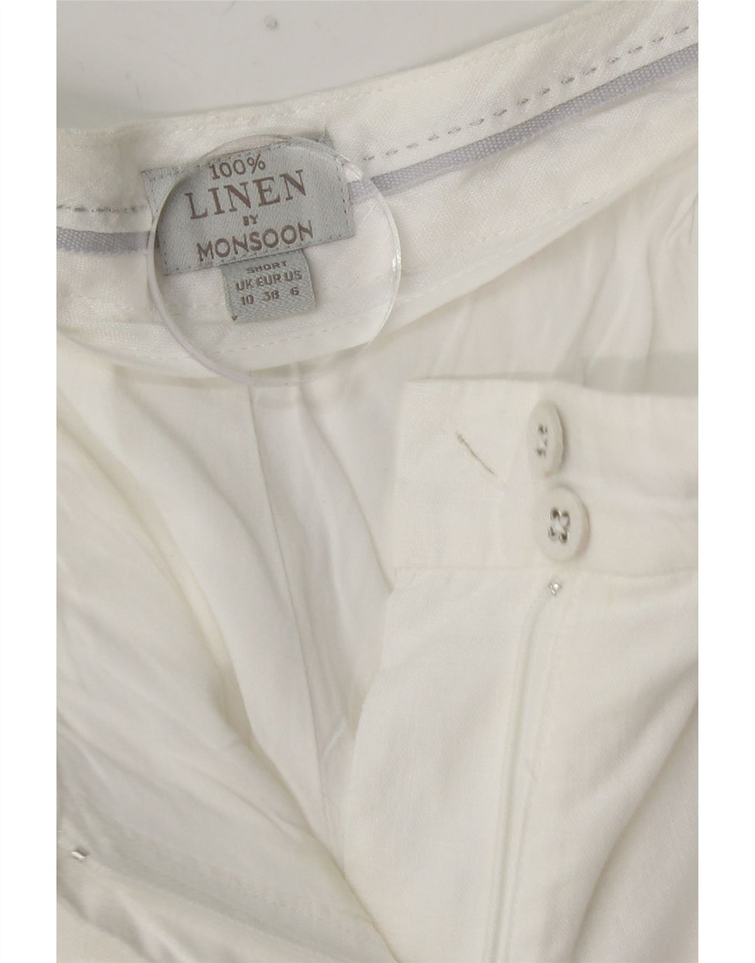 MONSOON Γυναικείο ίσιο παντελόνι Chino UK 10 Small W27 L28 Λευκό Λευκό