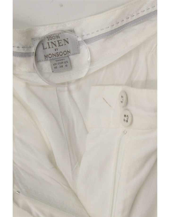 MONSOON Γυναικείο ίσιο παντελόνι Chino UK 10 Small W27 L28 Λευκό Λευκό