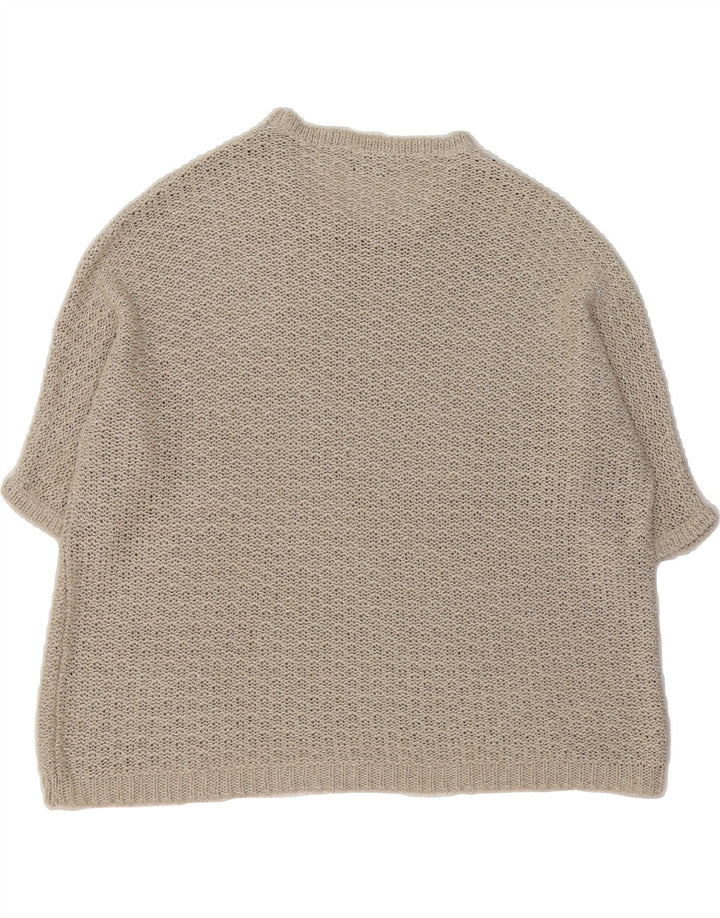 MASSIMO DUTTI Womens Oversized Boat Neck Jumper Sweater UK 14 Medium Grey Vintage Massimo Dutti and Second-Hand Massimo Dutti from Messina Hembry 
