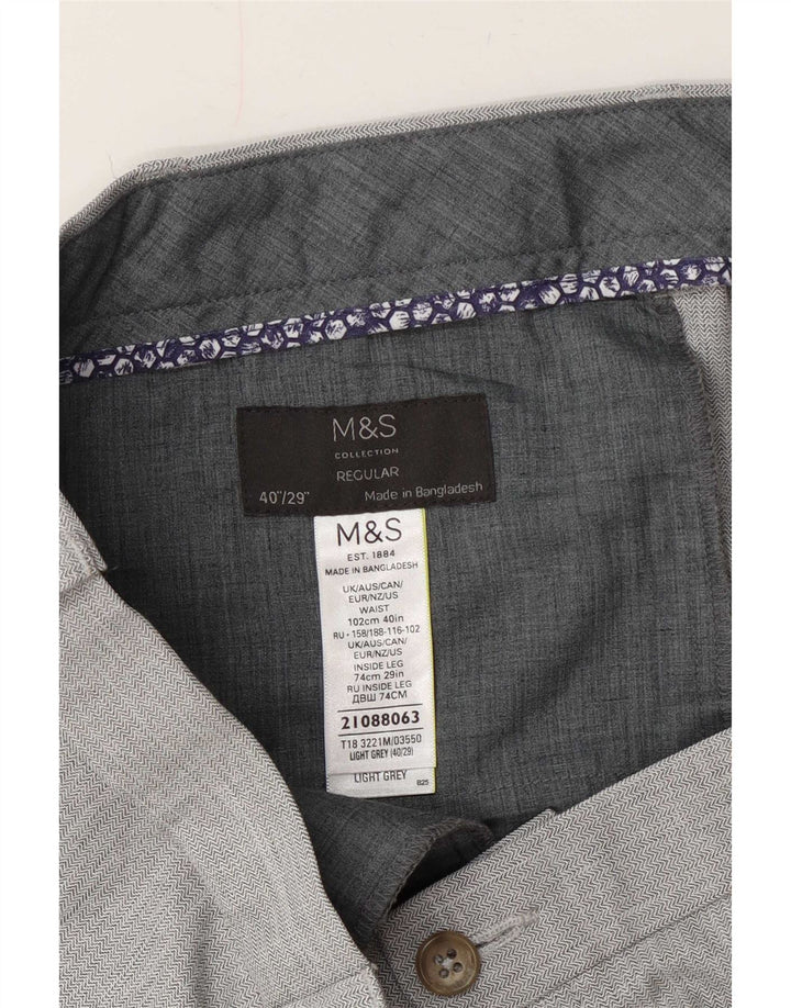 Ανδρικό καθημερινό παντελόνι Marks & Spencer W40 L29 Grey Polyester