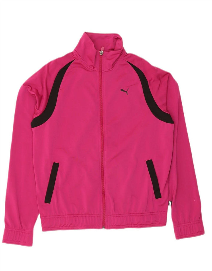 PUMA Womens Oversized Tracksuit Top Jacket UK 10 Small Pink Polyester
