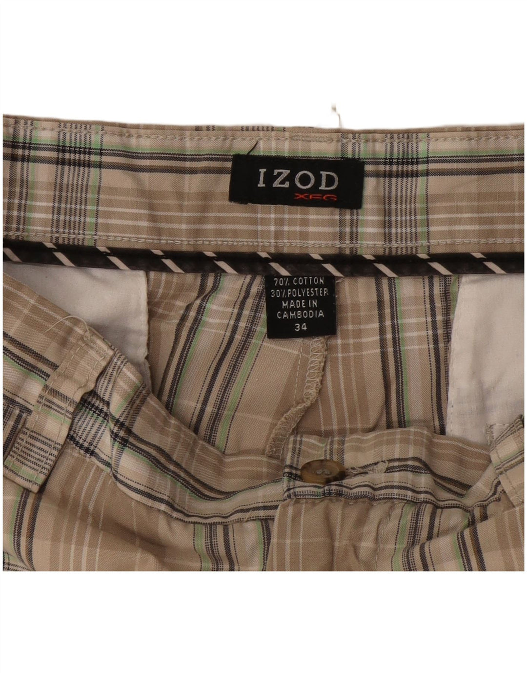 Ανδρικό σορτς Chino Izod W34 Μεγάλο μπεζ βαμβακερό