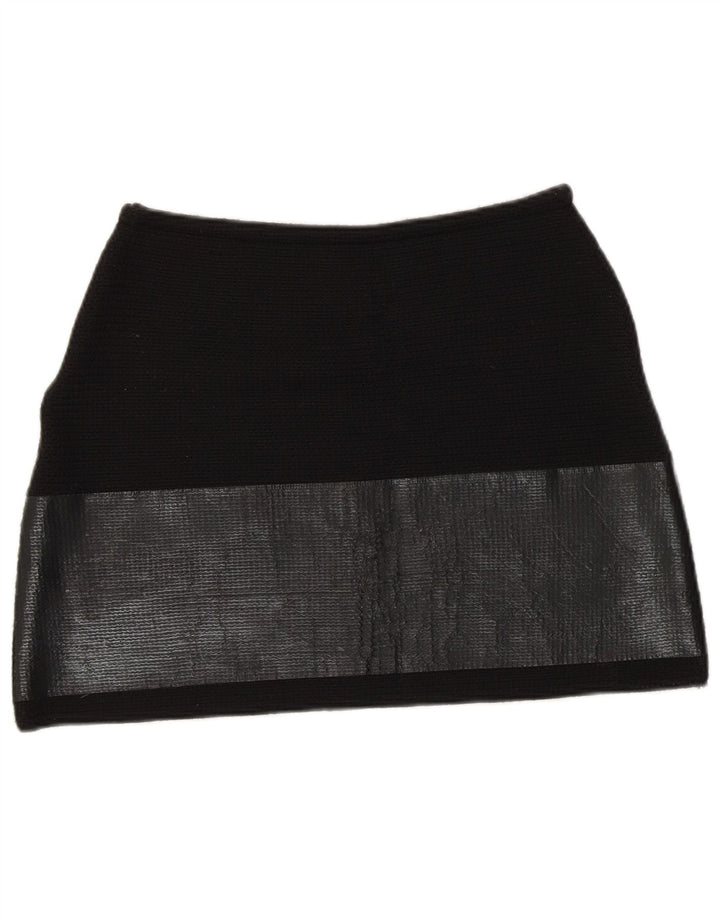 ELISABETTA FRANCHI Womens Mini Skirt IT 44 Medium W28 Black Colourblock