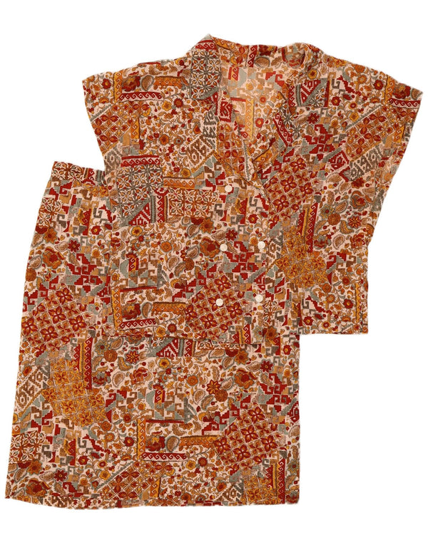Vintage γυναικεία φούστα 2 τεμαχίων UK 16 Large W34 Καφέ Floral