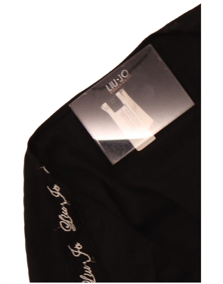 Liu Jo Γυναικεία Γραφική Μπλούζα Τοπ UK 4 XS Μαύρο Πολυεστέρας