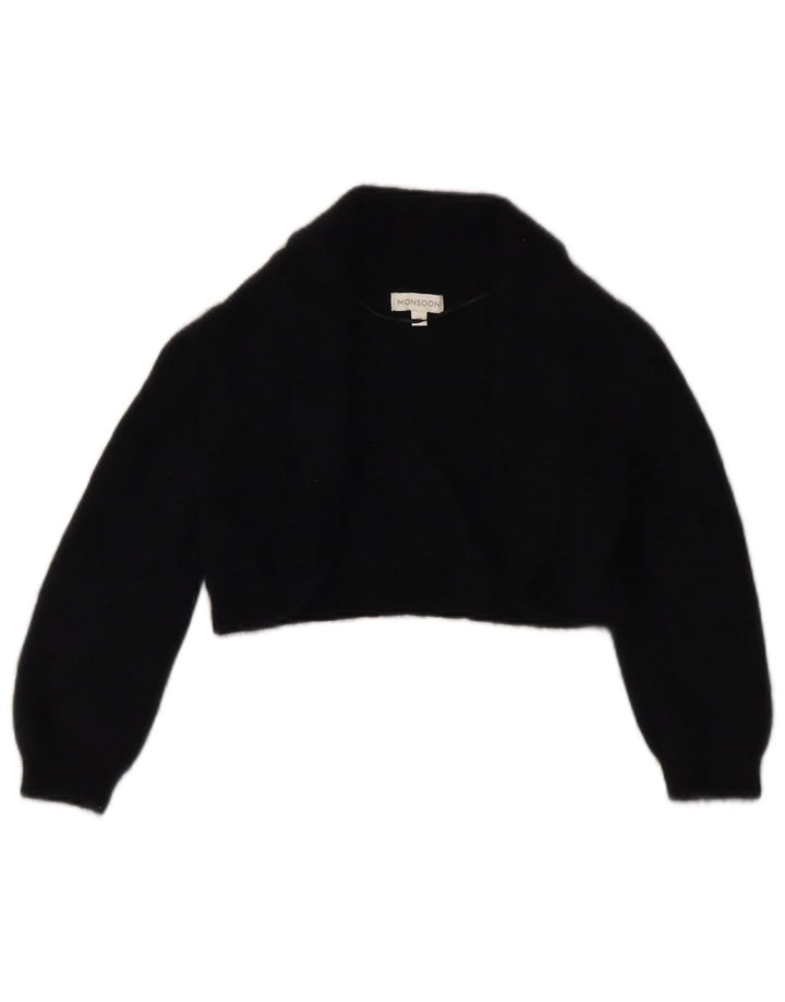 MONSOON Γυναικείο πουλόβερ ζακέτα Bolero 3/4 μανίκι UK 12 Μεσαίο μαύρο