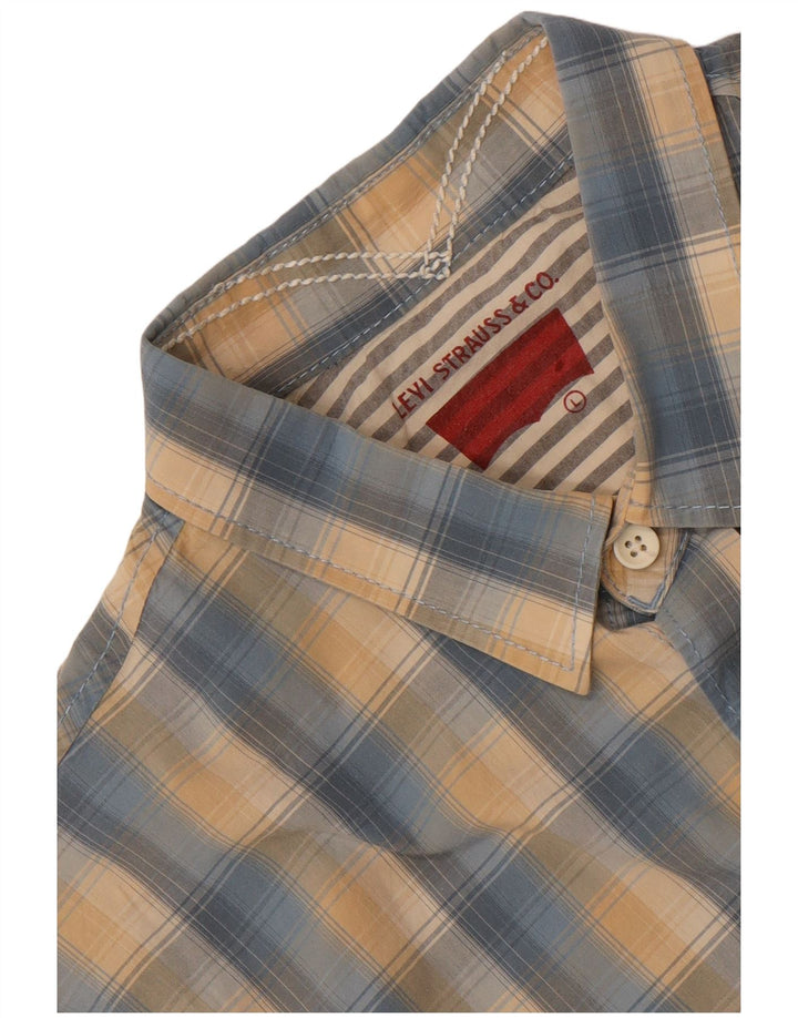 Ανδρικό κοντομάνικο πουκάμισο Levi's μεγάλο μπλε καρό