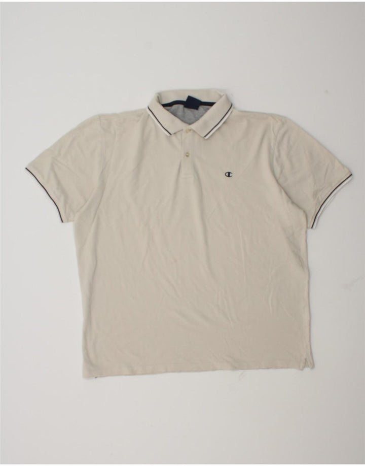 Ανδρικό μπλουζάκι πόλο Champion 3XL Off White