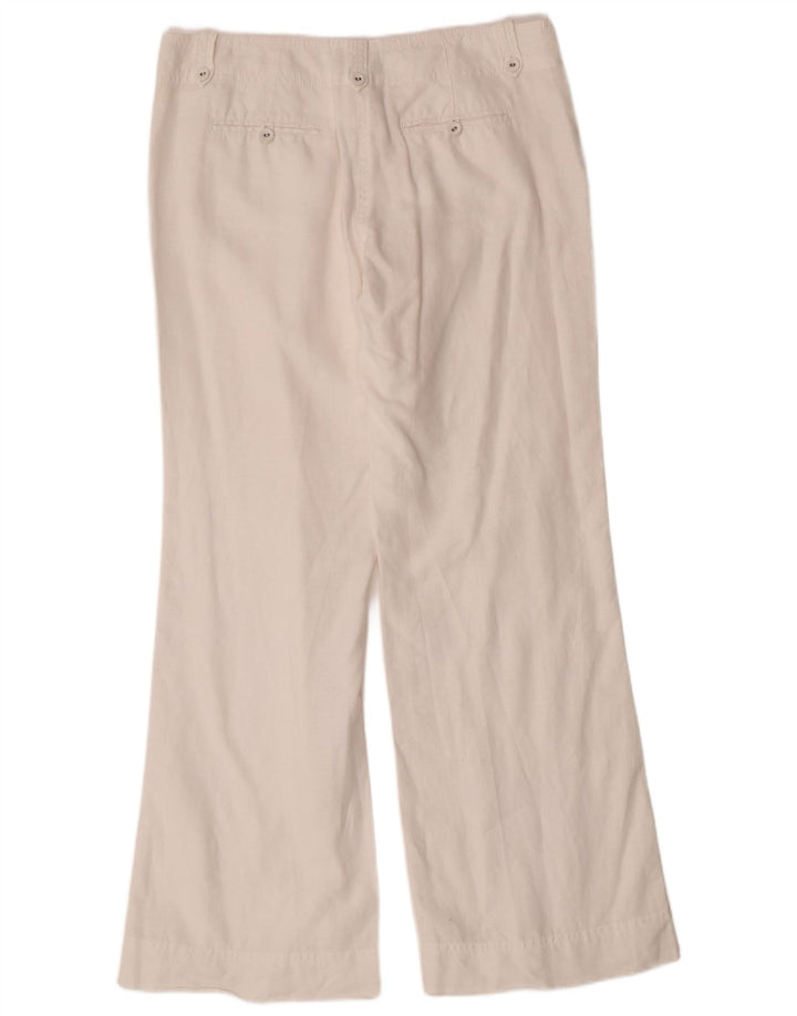 Γυναικείο MONSOON Bootcut παντελόνι Chino UK 12 Medium W32 L31 Λευκό Λινά