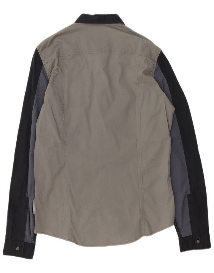 Ανδρικό πουκάμισο CALVIN KLEIN JEANS Slim Fit μεγάλο γκρι βαμβακερό χρώμα