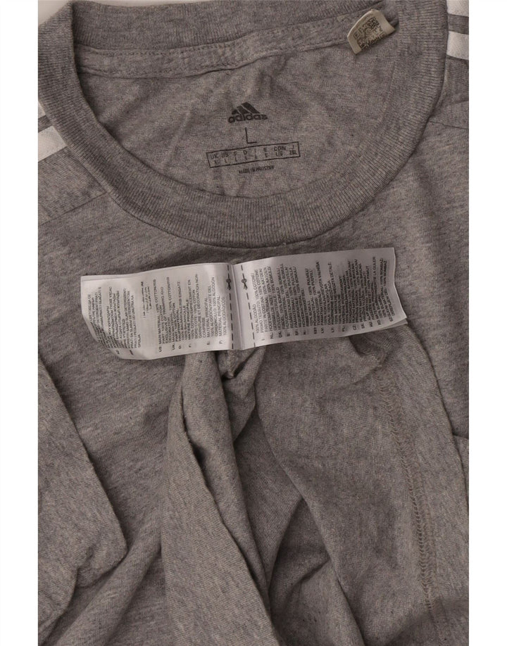 Ανδρικό T-Shirt ADIDAS Top μεγάλο γκρι βαμβακερό