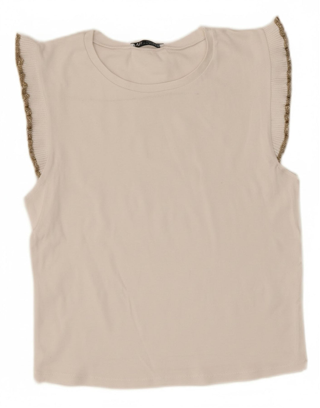 Zara Γυναικεία Αμάνικη Μπλούζα Τοπ UK 12 Medium White