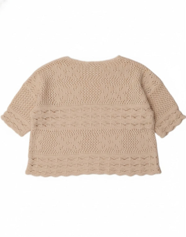 Redok Γυναικείο Crop Boat Neck Jumper πουλόβερ UK 14 Medium Off White