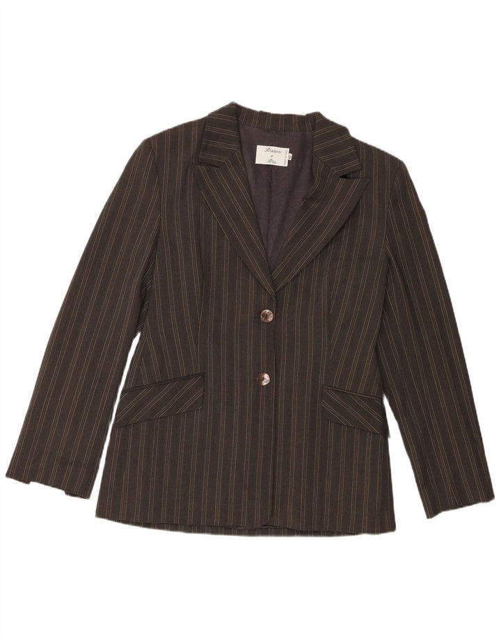 Bianco e Blu Γυναικείο σακάκι 2 κουμπιών IT 42 Μεσαίο γκρι ριγέ